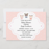 Roze Baby shower Woodland Kaart (Voorkant)