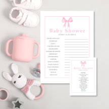 Roze Baby Shower Woordzoekoplossing - Print