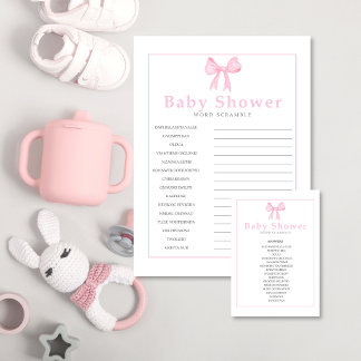 Roze Baby Shower Woordzoekspel – Printbare Le Briefhoofd
