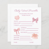  roze Baby shower Word Scramble (Voorkant / Achterkant)