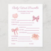  roze Baby shower Word Scramble (Voorkant)
