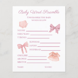  roze Baby shower Word Scramble
