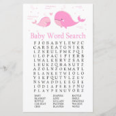 Roze Baby shower Word Search Game (Voorkant)