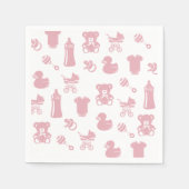 Roze Baby showers iconen Servet (Voorkant)