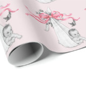  roze Baby showers inpakpapier (Rol Hoek)