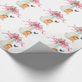  roze Baby showers inpakpapier (Hoek)