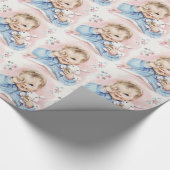  roze Baby showers inpakpapier (Hoek)