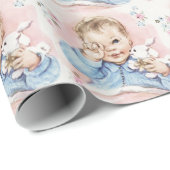  roze Baby showers inpakpapier (Rol Hoek)