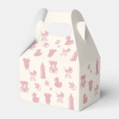 Roze Baby showers patroon Bedankdoosjes (Achterkant)