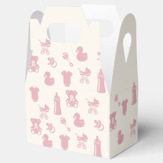 Roze Baby showers patroon Bedankdoosjes (Geopend)