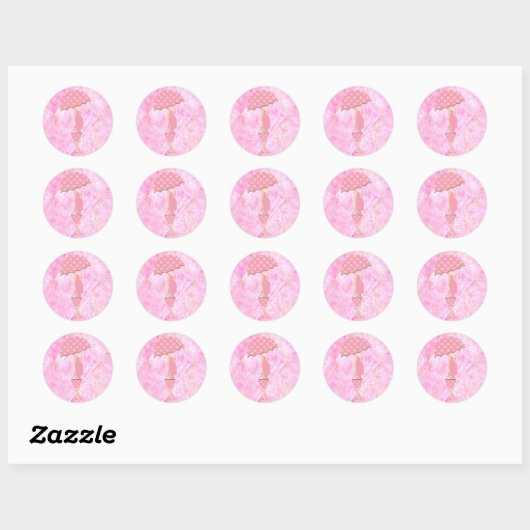 Roze Baby showers Stickers (Vel)