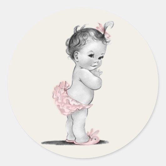 Roze Baby showers Stickers (Voorkant)