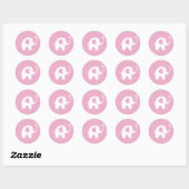 Roze baby showers stickers met schattige olifant (Vel)