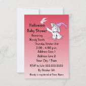 Roze Baby showers uitnodigingskaarten Kaart (Achterkant)