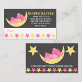 Roze Baby Slaapmeisje Beer Dappere Raffle Tickets Informatiekaartje (Voorkant / Achterkant)