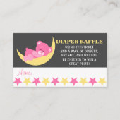 Roze Baby Slaapmeisje Beer Dappere Raffle Tickets Informatiekaartje (Voorkant)