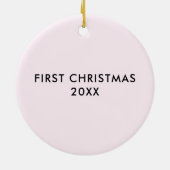 Roze Baby Sneakers Ornament, kerstcadeau Label Keramisch Ornament (Achterkant)