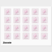 roze baby sokken vierkante sticker (Vel)