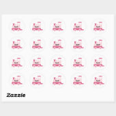 Roze Baby Speelgoed Train Ronde Sticker (Vel)