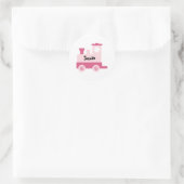 Roze Baby Speelgoed Train Ronde Sticker (Tas)