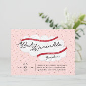 Roze baby sprinkhaas kaart (Staand voorkant)