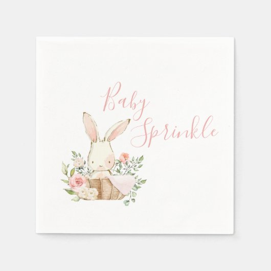  Roze Baby Sprinkle Bunny Baby shower Servet (Voorkant)