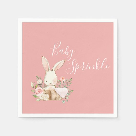 Roze Baby Sprinkle Script Baby shower Servet (Voorkant)