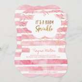 Roze Baby Sprinkle Uitnodigingen voor een Baby Gir (Voorkant / Achterkant)