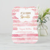 Roze Baby Sprinkle Uitnodigingen voor een Baby Gir (Staand voorkant)