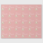 Roze Baby Sprinkle Wit Script Baby shower Cadeaupapier (Vlak)