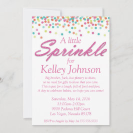 Roze Baby sprinkletschoen uitnodigen Kaart