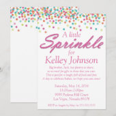 Roze Baby sprinkletschoen uitnodigen Kaart (Voorkant / Achterkant)