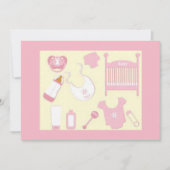 ROZE BABY STUFF BABY SHOWER UITNODIGEN KAART (Voorkant)