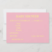 ROZE BABY STUFF BABY SHOWER UITNODIGEN KAART (Achterkant)