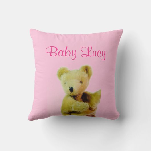 Roze Baby Teddy Bear Sierkussen (Achterkant)