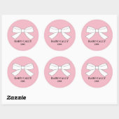 Roze BABY Tiara Feest Klassieke Ronde Sticker (Vel)