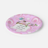 Roze Baby Uil | Douchethema | DIY-tekst Papieren Bordje (Gekanteld)