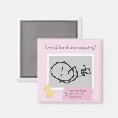 Roze Baby Ultrasound Foto Aangepast Duck Magnet (Voorkant / Achterkant)