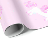 Roze Baby Unicorn Wrapping Paper Cadeaupapier (Rol Hoek)