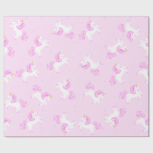 Roze Baby Unicorn Wrapping Paper Cadeaupapier