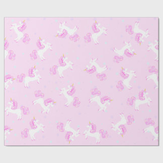 Roze Baby Unicorn Wrapping Paper Cadeaupapier