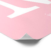 Roze Baby ursery Monogram Poster (Hoek)