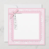 Roze Baby Vervoer & Snowflakes Hartelijk dank Kaart (Achterkant)