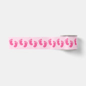 Roze Baby voetafdruk Satijnen Lint (Voorkant)