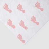 Roze Baby voetafdrukken 10lb-papier voor weefselpr Tissuepapier (Detail)