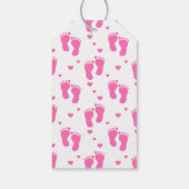 Roze Baby voetafdrukken Cadeaulabel (Achterkant)