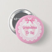Roze Baby voetafdrukken grootmoeder om Baby shower Ronde Button 5,7 Cm (Voorkant /achterkant)