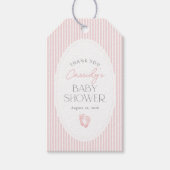 Roze Baby Voetafdrukken Meisje Baby shower Cadeaulabel (Voorkant)