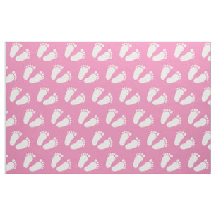 Roze baby voetafdrukken patroonweefsel DY textiel Stof