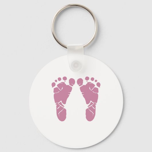 Roze baby voetafdrukken sleutelhanger (Voorkant)